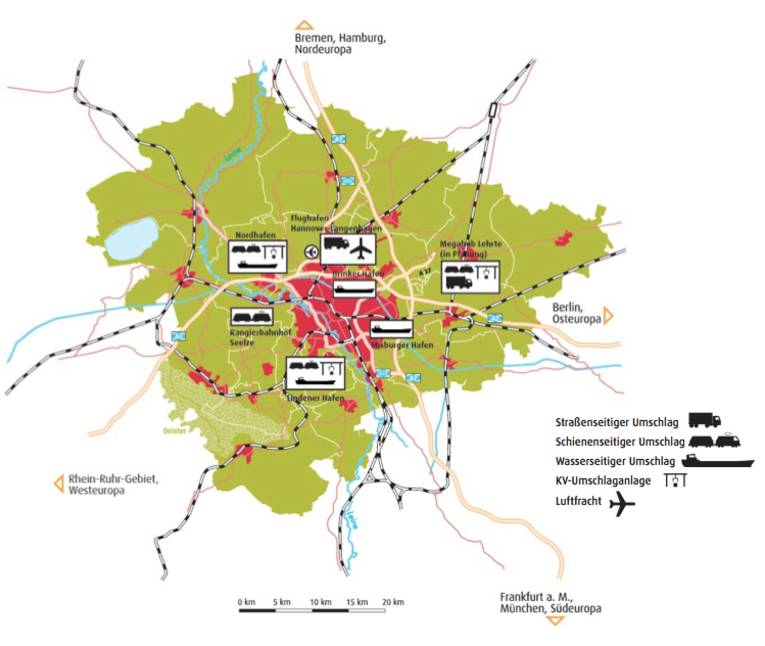 Logistische Knoten in der Region Hannover